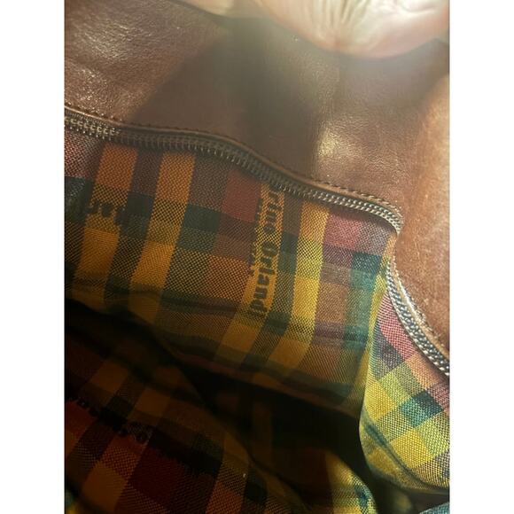 VTG Marino Orlandi Distressed Brown Leather Shoulder / Hand Bag Made in Italy - Picture 7 of 15